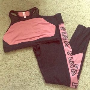 Pink Black Mesh and Pink Matching Set